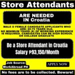 Store Attendant in Croatia Salary ₱93,150/Month