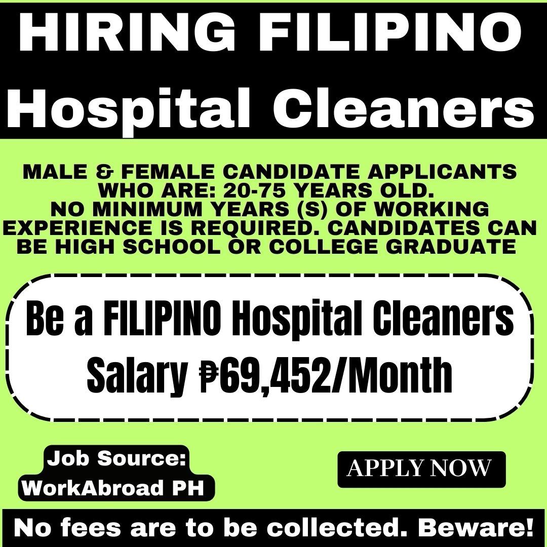 Urgent Filipino Hospital Cleaner